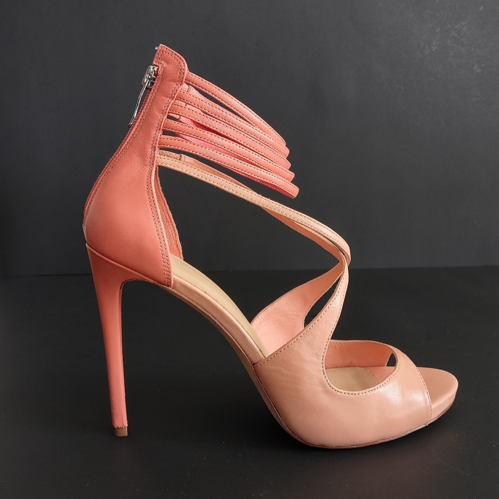 GUESS by Marciano Los Angeles Size 40/10M Pink Leather Stiletto Sandals